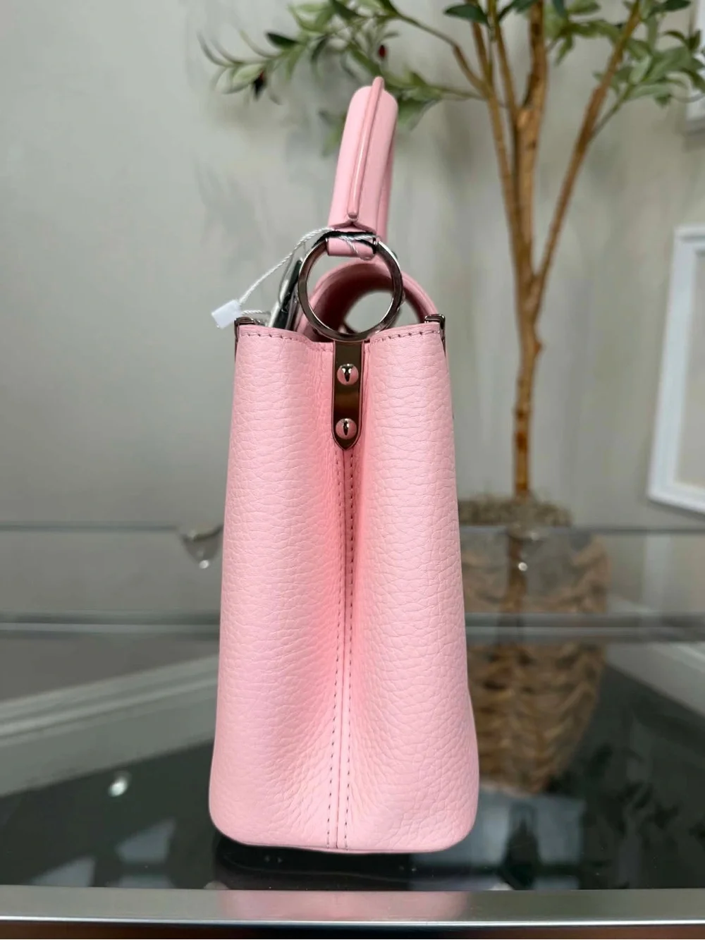 Louis Vuitton Pink Pebbled Leather Top-Handle Satchel